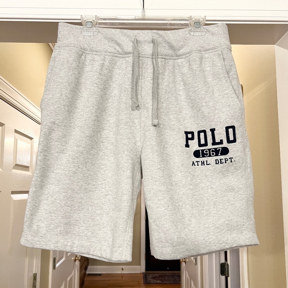 NWOT $125 Men's Polo Ralph Lauren Gray Fleece Shorts Size MEDIUM
